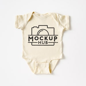 Rabbit Skins 4400 Mockup | Natural Baby Bodysuit | 4400 Natural | Baby Mockup | Infant Mockup | White Bodysuit Mockup | Minimalist Mockup