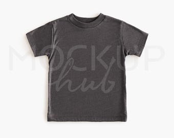 Bella Canvas 3001T Dark Grey Heather Mockup| Flat Lay Kids Tshirt Mockup | Toddler Mockup | Bella Canvas Mockup | Gender Neutral Mockup