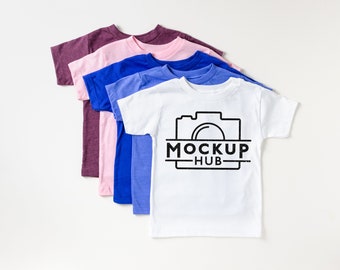 Bella Canvas 3001T Color Showcase (Vetrina colore Bella Canvas) Piatto Lay Bambini Tshirt Mockup Toddler Mockup Bella Tela Mockup Opzioni di colore : Grafico a colori