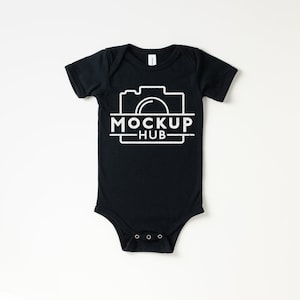 Bella Canvas 100B Black Bodysuit | Flat Lay One Piece Mockup | Baby Mockup | Bella Canvas Mockup | Shirt Mockup | Gender Neutral Mockup