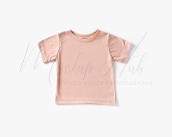 Bella Canvas Toddler T-Shirt Mockup | 3413B 3413T Peach Triblend | Flat Lay Mockup | Toddler Mockup | Bella Canvas Mockup | Gender Neutral