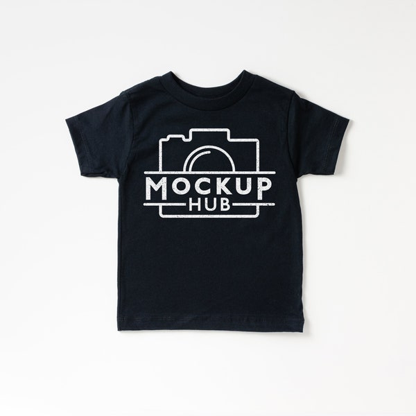 Bella Canvas 3001T Black Mockup | Flat Lay Kids Tshirt Mockup | Toddler Mockup | Bella Canvas Mockup | 3001T Blue | Gender Neutral Mockup