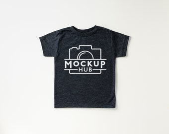 Bella Canvas 3001T Dark Grey Heather Mockup| Flat Lay Kids Tshirt Mockup | Toddler Mockup | Bella Canvas Mockup | Gender Neutral Mockup