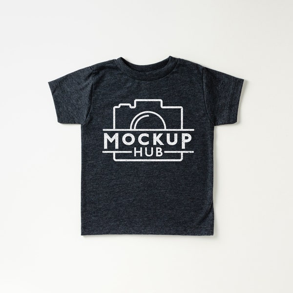 Bella Canvas 3001T Dark Grey Heather Mockup| Flat Lay Kids Tshirt Mockup | Toddler Mockup | Bella Canvas Mockup | Gender Neutral Mockup