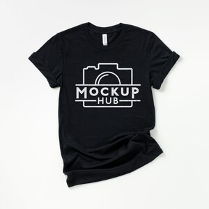Bella Canvas Black Tshirt | Flat Lay Shirt Mockup | Unisex Mockup | Gender Neutral | Tshirt Mockup | Bella Canvas Mockup | 3001 Black 3001C