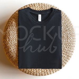 Bella Canvas 3001 Mockup Black | Folded Mockup | 3001 Shirt Mockup | Black Tshirt Mockup | Bella Canvas Mockup | Boho Mockup | Year Round