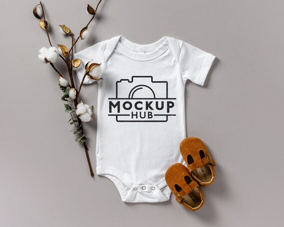 Bella Canvas 100b White Bodysuit Flat Lay One Piece Mockup Etsy