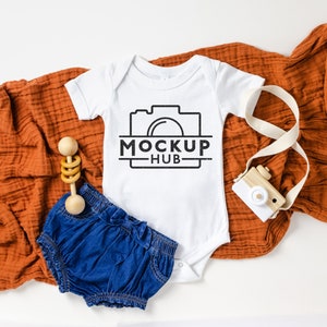 Bella Canvas 100B White Bodysuit | Flat Lay One Piece Mockup | Baby Mockup | Shirt Mockups | Bella Canvas Mockup | Gender Neutral Mockup