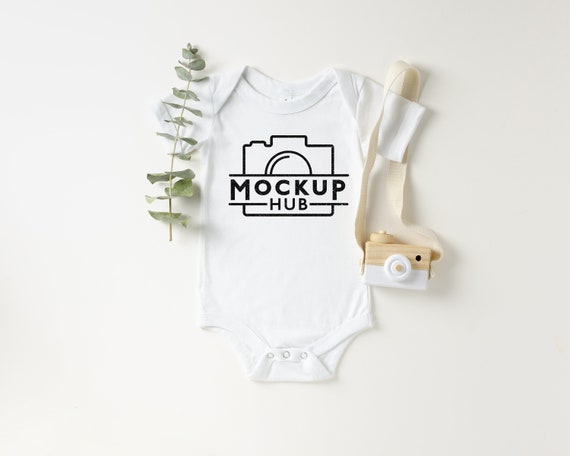 Bella Canvas 100b White Bodysuit Flat Lay One Piece Mockup Etsy
