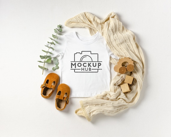 Bella Canvas 3001B White Tshirt | Flat Lay Tshirt Mockup | Toddler Mockup | Kids Tshirt Mockup | Bella Canvas Mockup | Toddler Tee