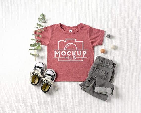 Bella Canvas Toddler Mockup 3413b Mauve Flat Lay Shirt Etsy