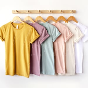 Bella Canvas 3001 Mockup Bundle 12 Fall Colors Heather Mustard Autumn Clay Cardinal Stone Brown Olive Forest Slate Navy Midnight Navy Maroon