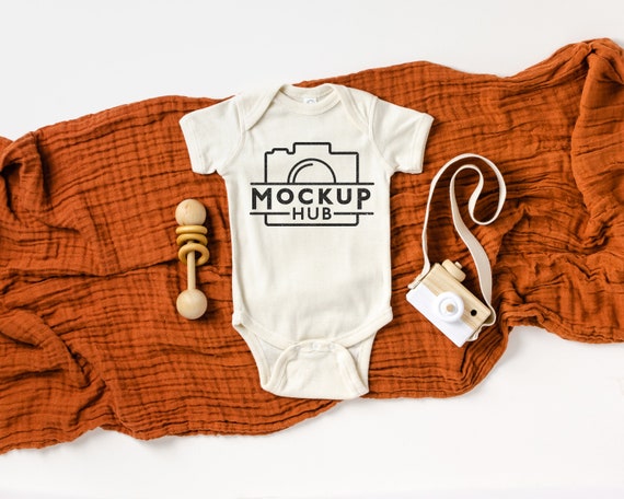 Rabbit Skins 4400 Natural Bodysuit Flat Lay One Piece Mockup Etsy