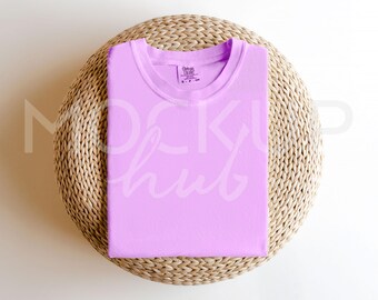 Comfort Colors 1717 Mockup Neon Violet | Folded Mockup | 1717 Shirt Mockup | Tshirt Mockup | Comfort Colors Mockup | Boho Mockup