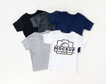 Bella Canvas 3001T Color Showcase (Vetrina colore Bella Canvas) Piatto Lay Bambini Tshirt Mockup Toddler Mockup Bella Tela Mockup Opzioni di colore : Grafico a colori