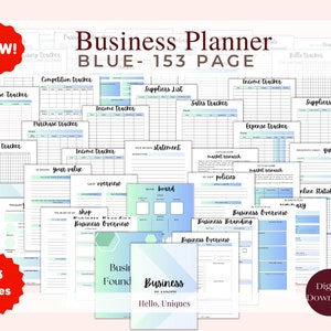 Business Planner Bundle for Small Business | Side Hustle | Freelancer | Business Planner Binder 153 pages with cover A4 |