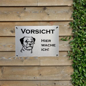 Border Terrier Edelstahl Warnschild Hundeschild Hinweisschild