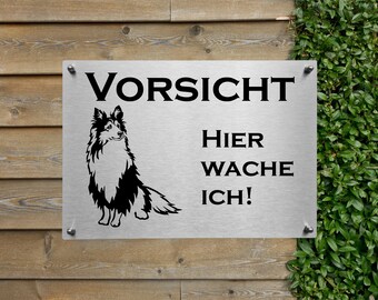 Sheltie Edelstahl Warnschild Hundeschild Hinweisschild