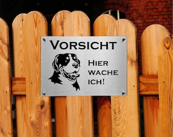 Greater Swiss Mountain Dog Stainless Steel Warning Sign Dog Sign Information Sign