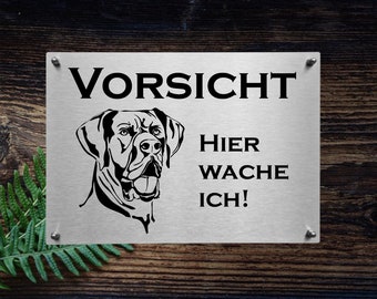 Stainless steel warning sign Great Dane