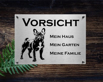French Bulldog - Stainless Steel Warning Sign Dog Sign Notice Sign Door Sign