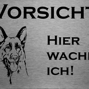Stainless steel warning sign German Shepherd