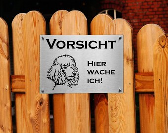 Pudel | Edelstahl Warnschild