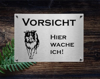 Border Collie Edelstahl Warnschild | Hundeschild