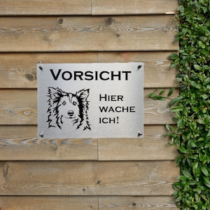 Sheltie Edelstahl Warnschild Hundeschild Hinweisschild