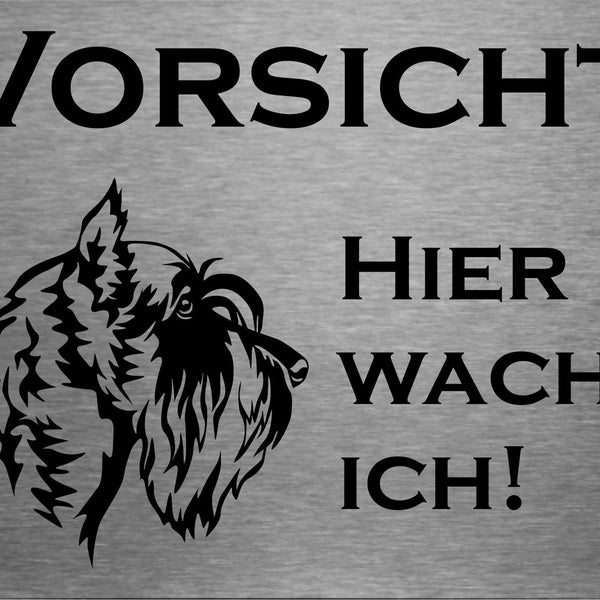 Edelstahl Warnschild Schnauzer