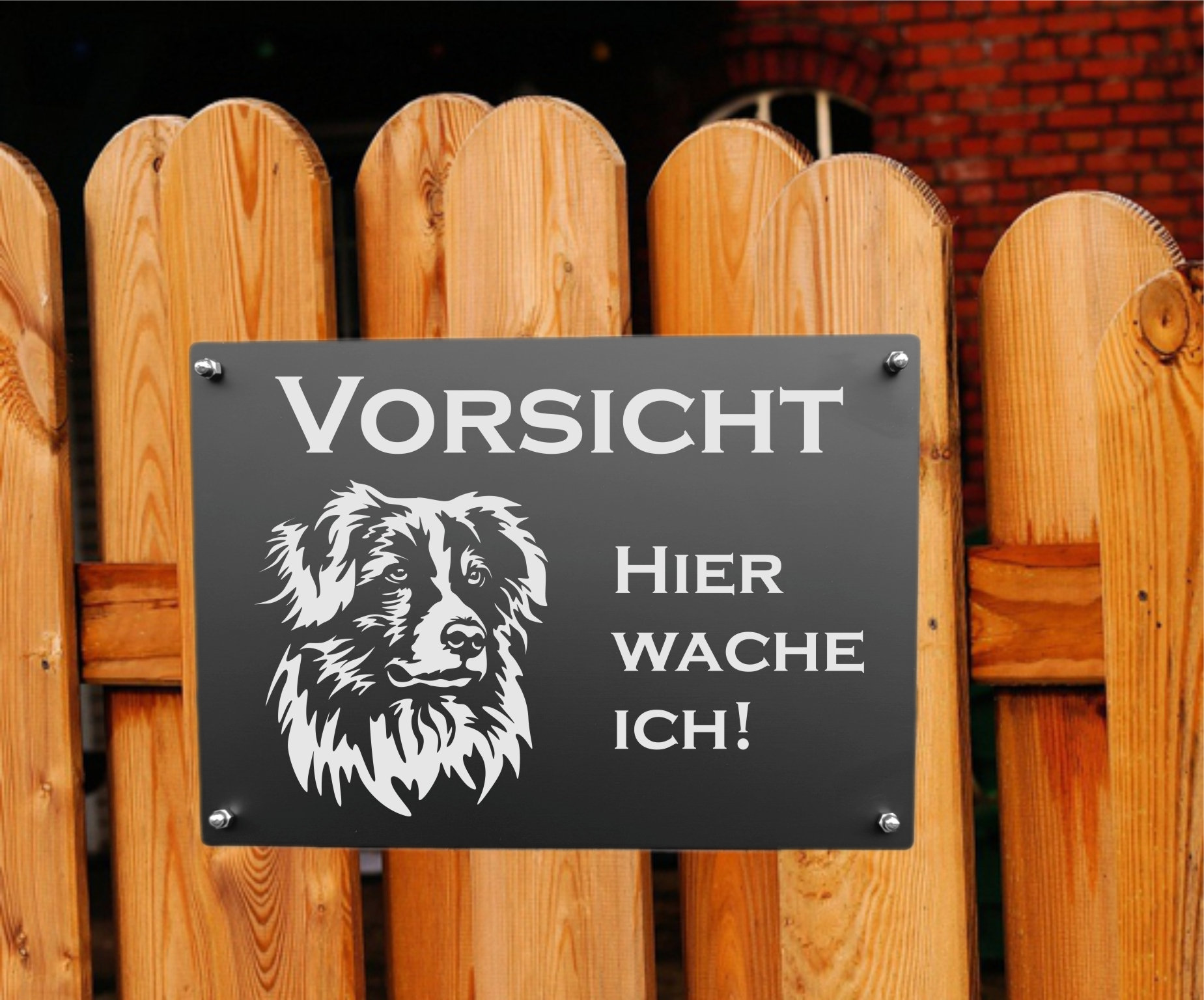 Labrador Gartenzaun Schild - 'Hier Wache Ich!' Warnschild Vor Hunden