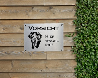 Großer Schweizer Sennenhund Edelstahl Warnschild Hundeschild Hinweisschild Warnung