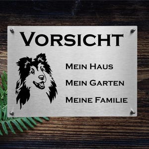 Sheltie Edelstahl Warnschild Hundeschild Hinweisschild