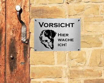 Edelstahl Warnschild Appenzeller Sennenhund
