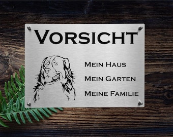 Edelstahl Warnschild Berner Sennenhund