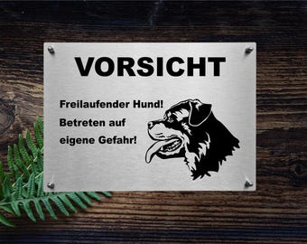 Rottweiler stainless steel warning sign, dog sign, information sign, caution dog