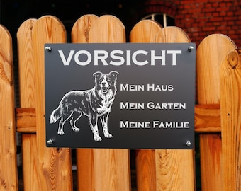 BorderCollie Aluminium Warnschild Hundeschild