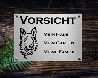 Smooth Collie stainless steel warning sign, dog sign, information sign