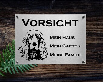 Edelstahl Warnschild Cocker Spaniel Hundeschild Hinweisschild