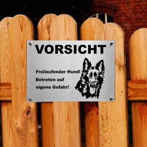 Stainless steel warning sign Old German Shepherd dog sign warning sign caution dog