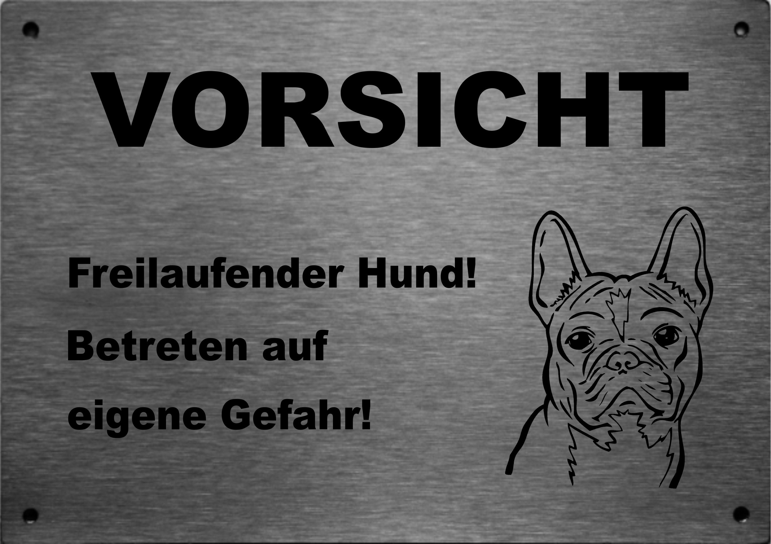 warnschild hund edelstahl