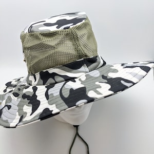 Boonie Summer Shade Hat - Camo White, Black, Grey