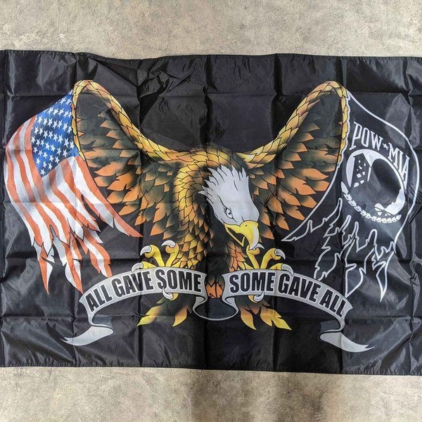 3' x 5' All Gave Some Some Gave All POW MIA Eagle Flag