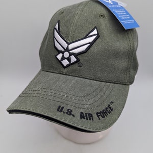 Licensed United States Air Force Emblem Wings Hat - U.S. AIR FORCE - Green - Adult - Adjustable