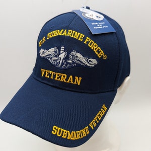 Licensed United States Navy Submarine Force Veteran Hat -Embroidered - Adjustable Adult - Ballcap - Military