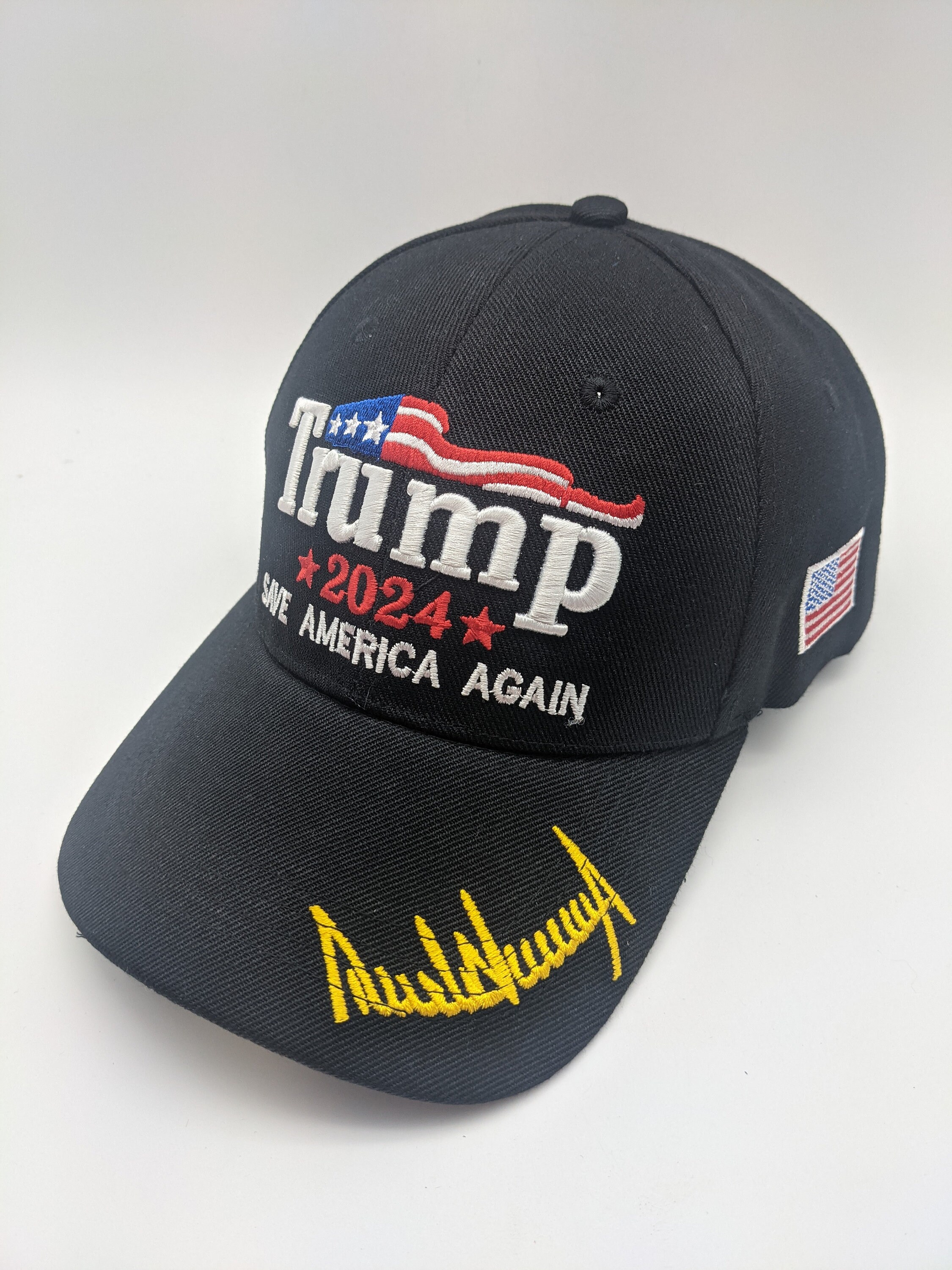 TRUMP 2024 Embroidered Hat Black Save America Again Etsy