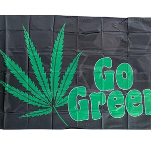 Green Cross 420 Pot Leaf Flag – 3x5ft Marijuana Dispensary Decor, Multicolor