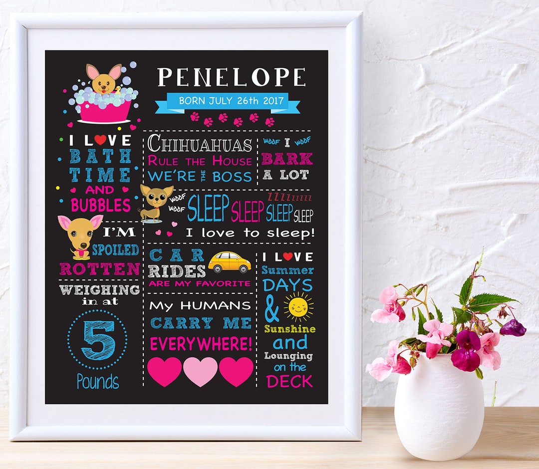 Small Dog Sign, Chihuahua Chalkboard Sign, Lap Dog Sign, Dog Decor, Dog