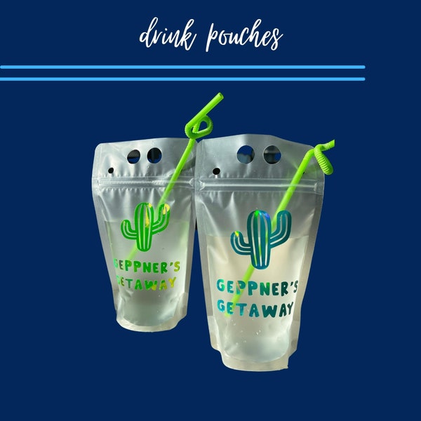 Personalized Drink Pouches I Bachelorette Cups I Party Cups I Party Favors | Themed Parties | Customized