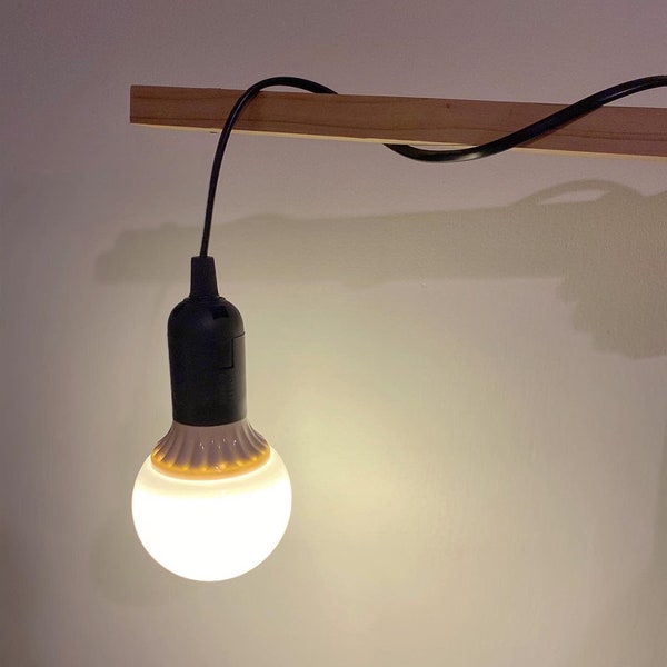 Minimalist Hanging Bulb - Easy plug in with on/off switch - Night Stand Lamp - Reading Lamp - Night Light - Bedside Lamp - DIY Pendant Lamp